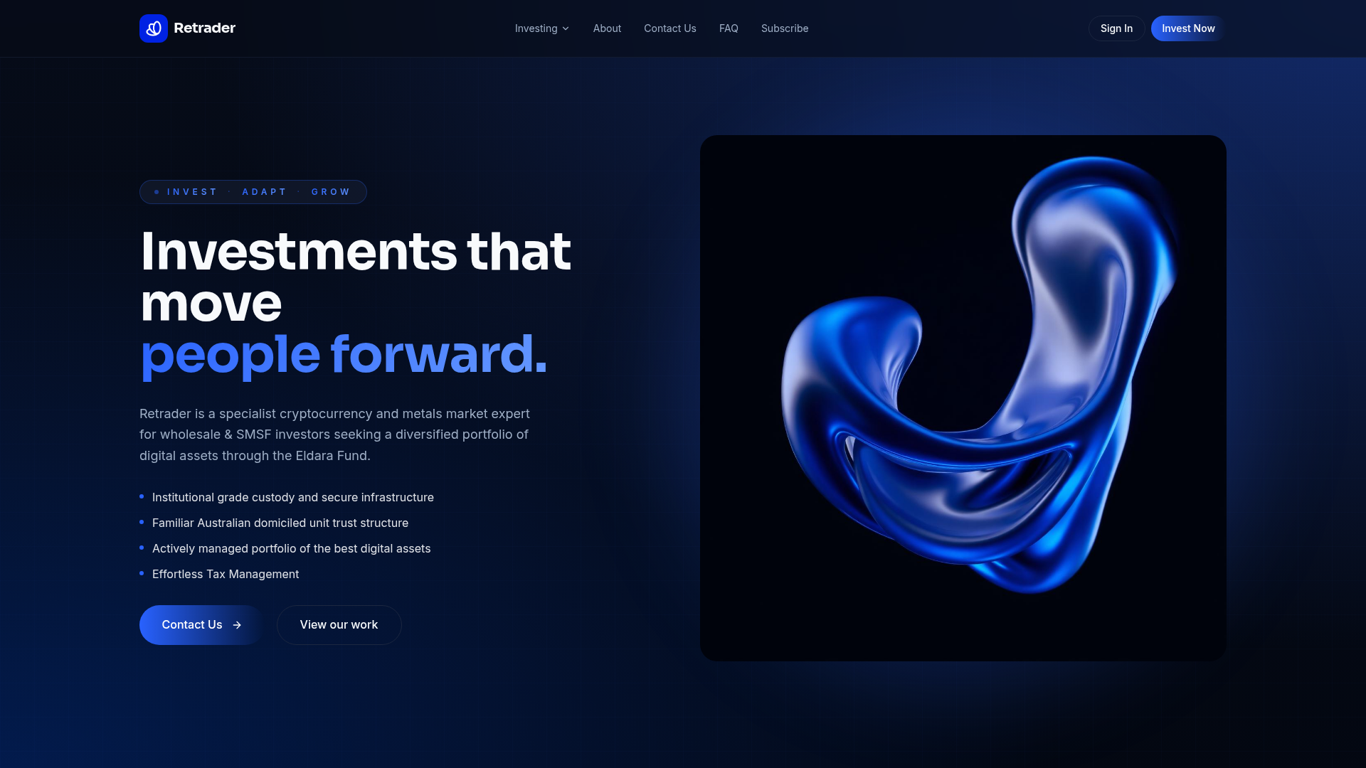retrader.com.au website preview